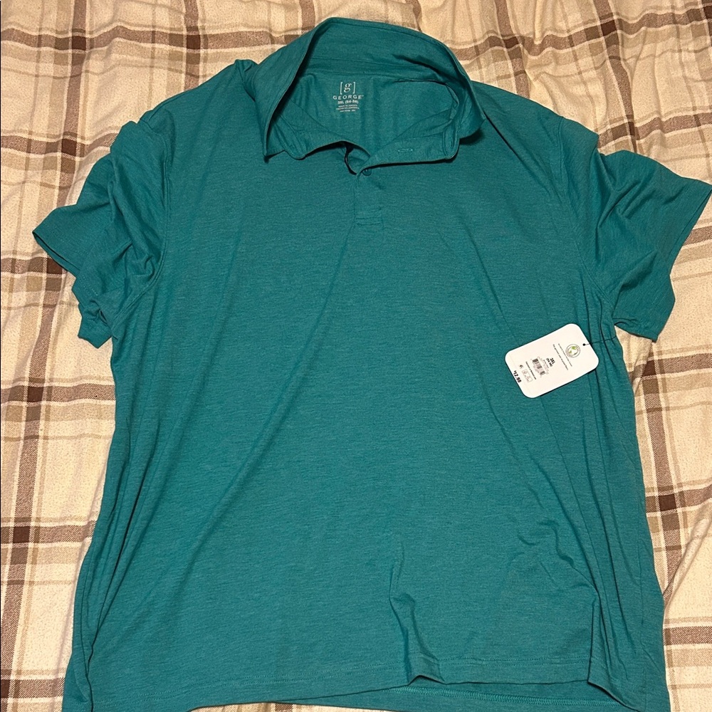 George Men's Aqua Polo Shirt